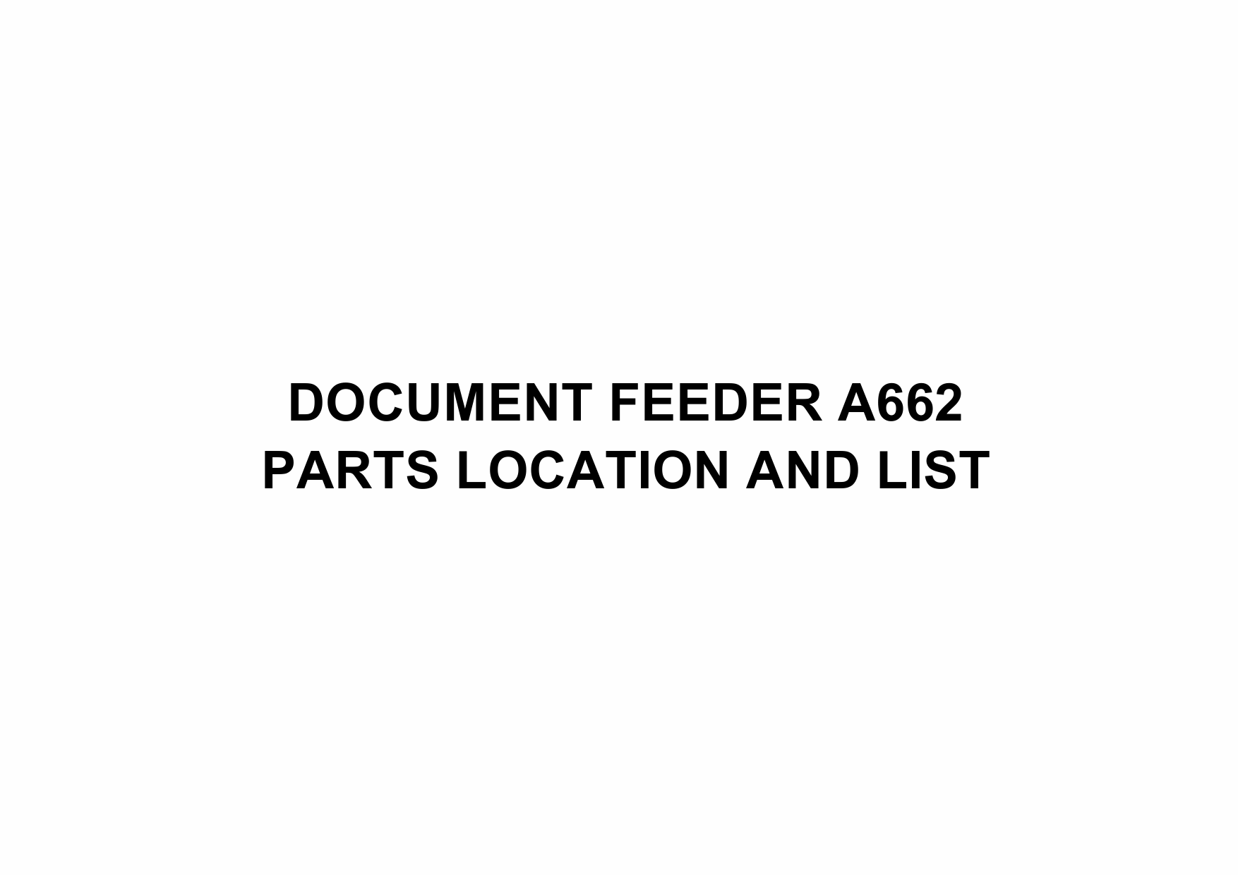 RICOH Options A662 DOCUMENT-FEEDER Parts Catalog PDF download-1